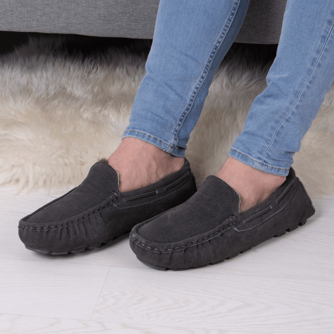 Men's Real Suede Moccasin - Isotoner